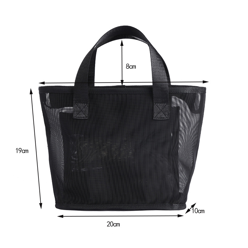 Bolsa de almacenamiento de malla transparente, bolsa de aseo portátil de viaje, bolsa organizadora de artículos diversos de malla de nailon, entrega directa del fabricante. image 28