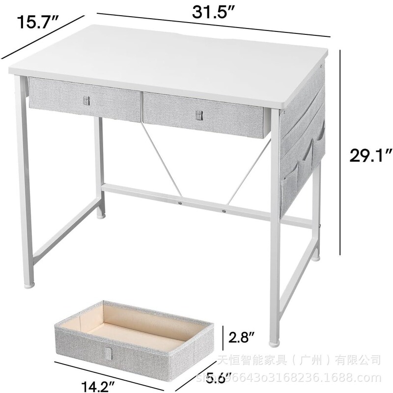 Small Computer Desk with Drawer Writing Desk with Drawer for Small Spaces Compact for Small Spaces