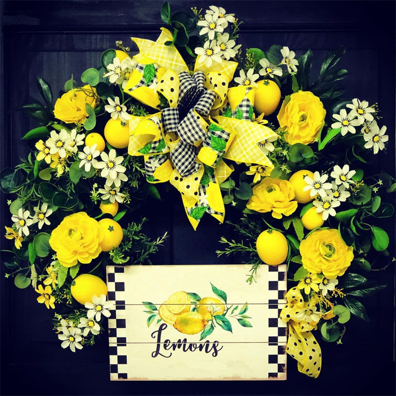63mm transfronteriza nueva cinta de limón de frutas de verano tema de vacaciones de verano guirnalda decorativa cinta de lino de imitación 5Y