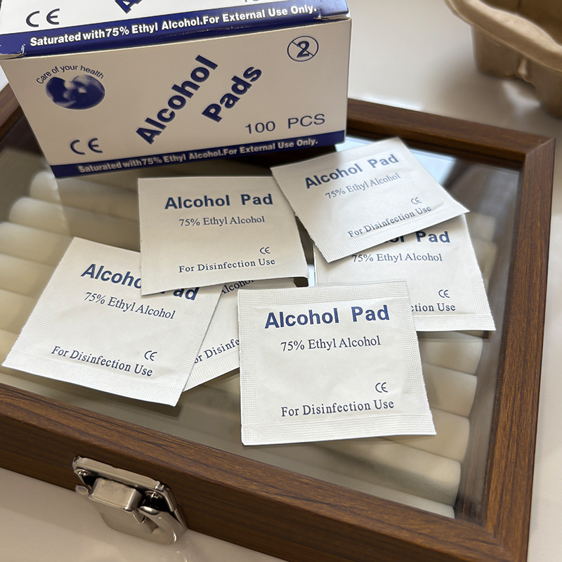 Desinfección médica desechable Algodón Joyas Pendientes Pendientes Collar Joyas Limpieza Cuidado de esterilización Tabletas de desinfección con alcohol image 4