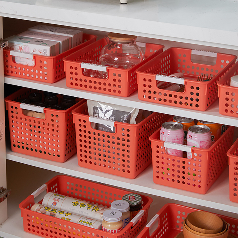 Creative plastic storage basket, hollow large children's toy storage basket, kitchen vegetable storage basket, wholesale