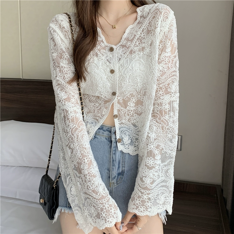 Летний плащ, slipsdress, кружевная кардиганда, тонкая солнцезащитная одежда