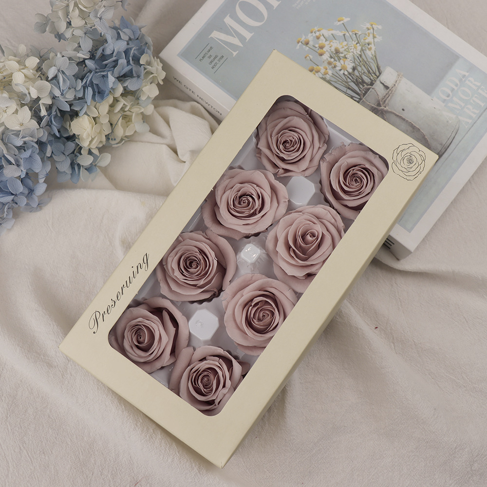 Cabeza de Rosa Preservada B+, 4-5 cm, Regalo para el Día de San Valentín Chino, Ramo de Flores Preservadas al por Mayor, Flores Secas para DIY, 520