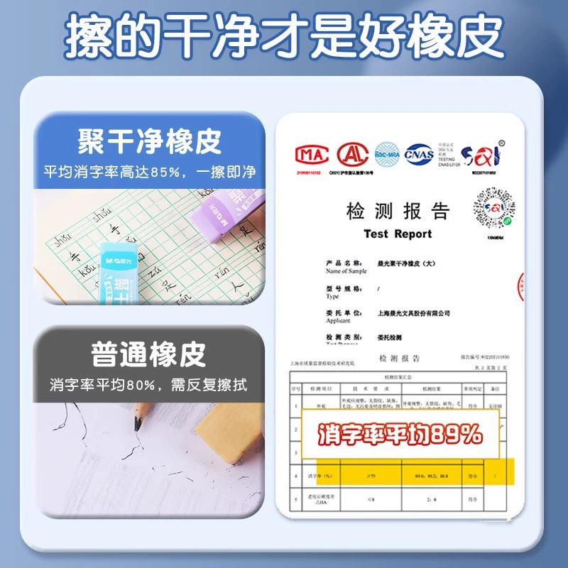 Кондовая/Chenguang Color Poly Clean Eraser — специальная ластик для учеников начальных классов, безопасная и чистая, с меньшим количеством крошек и без следов.