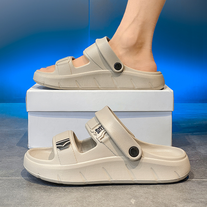 Zapatillas para hombres de verano tendencia exterior pedalear sensación de mierda suela gruesa antideslizante desgaste al aire libre conducir deporte sandálias de playa de tamaño grande