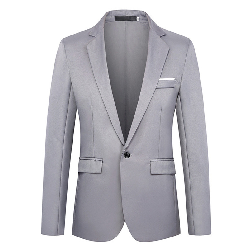 Hombre chaqueta de traje de negocios ocio profesional vestido formal pequeño traje delgado vestido de boda chaqueta de una sola pieza chaqueta