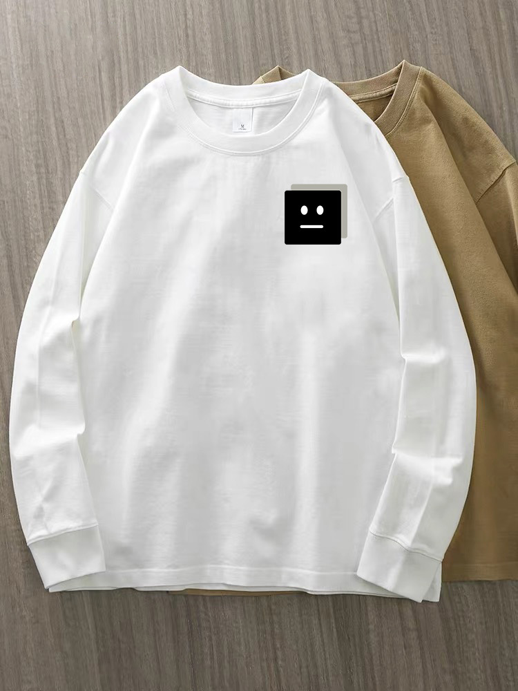 230g 100% algodón de alta gama camiseta de mujer de manga larga primavera y otoño nuevo estilo coreano camiseta de cuello redondo para mujeres