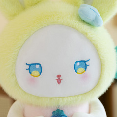 美人魚兔子公仔毛絨玩具創意個性彩色兔子抱枕女生禮物跨境批發