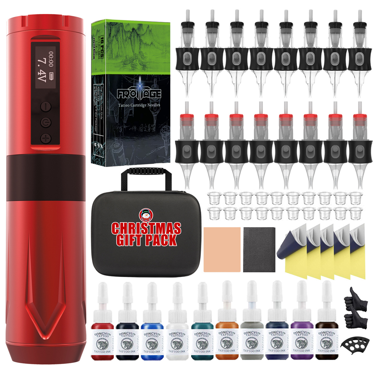 D형-빨간색 문신 세트