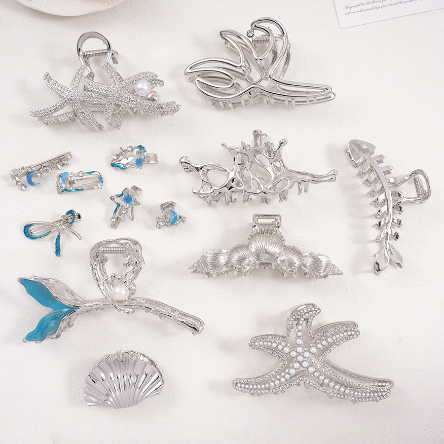 IG Style Beach Women's Moon Starfish Bow Knot Alloy Hair Claws display picture 3