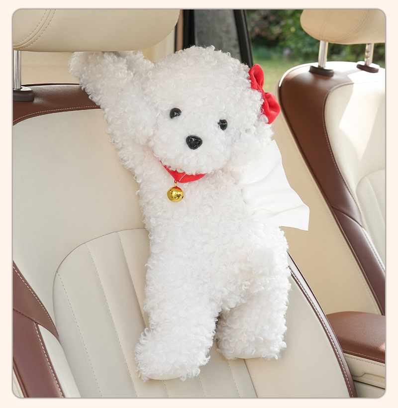 Car Tissue Box Plush Doll Car Seat Back Hanging Tissue Bag Creative Multifunctional Car Decoration Tissue Box
