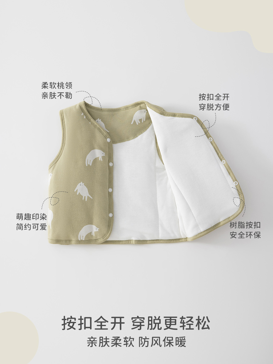 Baby chaleco de invierno para bebés de hembra y mujer, chaleco de hombro de algodón grueso para bebés de clase A, chaleco de invierno para niños calientes