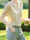 French Style Fresh Style Short-sleeved Chiffon Shirt Women's Summer 2024 New Elegant Elegant Printed Shirt V-neck Top