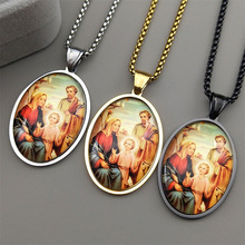 跨境欧圣约瑟夫Jewelry时光宝石吊坠项链女百搭时尚黑色毛衣链饰