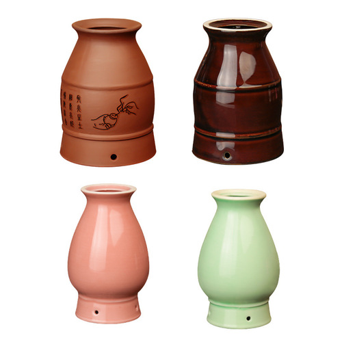 Moxibustion jar wholesale household ceramic multi-functional scraping jar double-layer insulated appliance lightweight purple sand scraping jar warm moxibustion