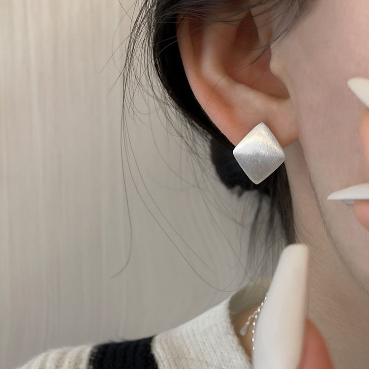 Vintage Brushed Diamond Earrings Female Niche Design High Sense Ear Buckle Elegant Cold Style Fashion Yiwu Ear Jewelry