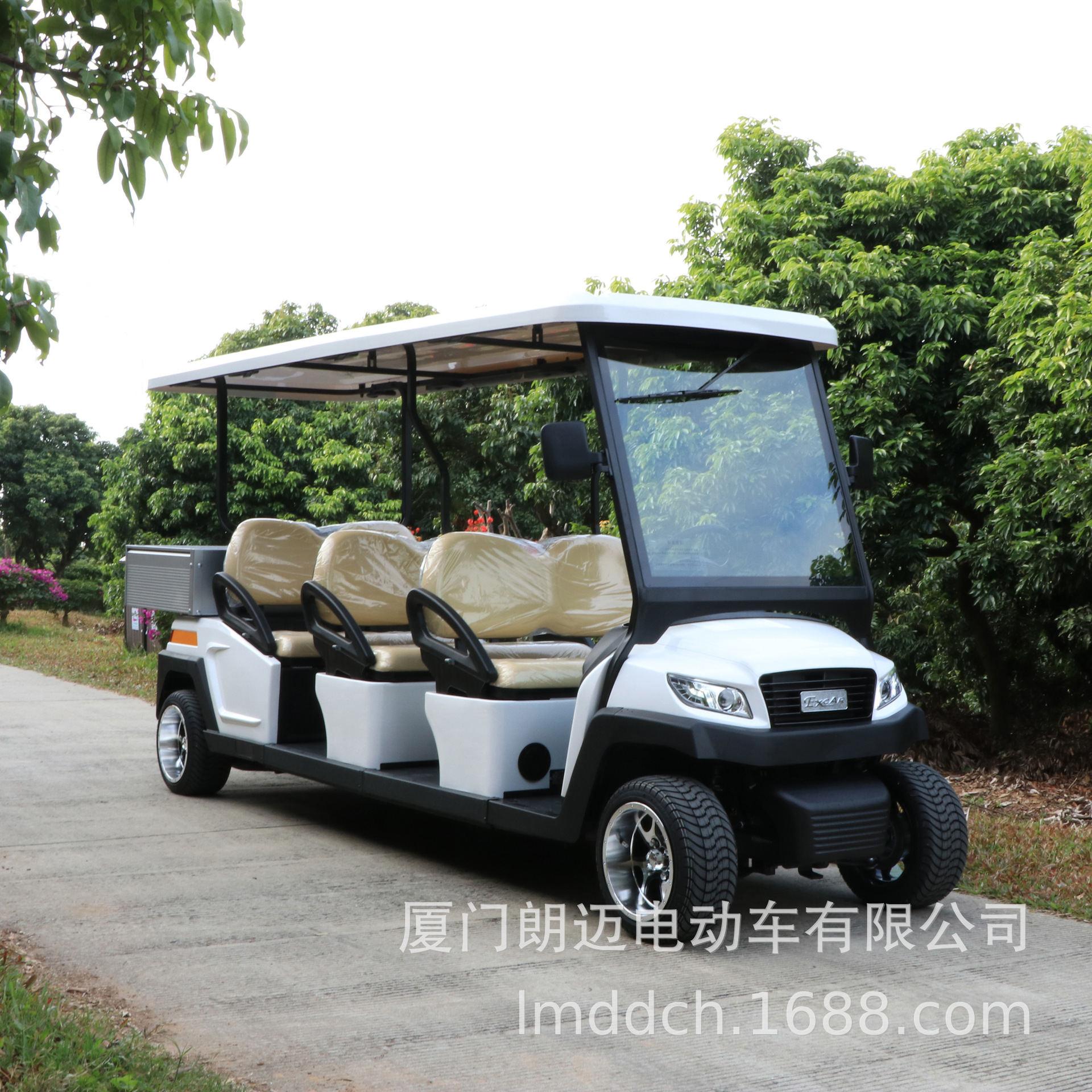 朗迈电动高尔夫球车6座改装带货斗 带储物箱6座电动车电瓶车