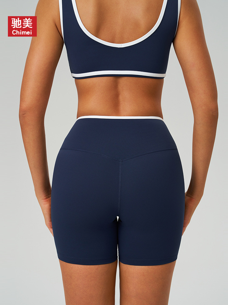 Pantalones cortos de yoga de cintura alta cruzada transfronteriza, desnudos apretados, pantalones cortos deportivos de alta cadera, pantalones de fitness de mujer, 8843