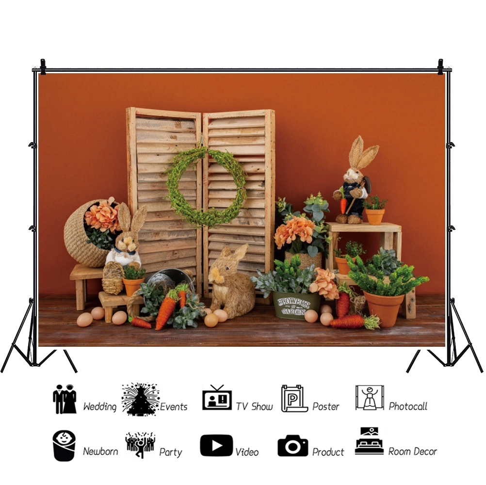 Easter Restaurant Rabbit Eaxia Room Orthopedine Event Party Photography Background Caps Cross -border props wholesale