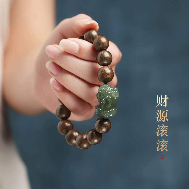 Scarlet wood rosary, rosary with round beads, bracelet jade sandalwood walnut, for luck