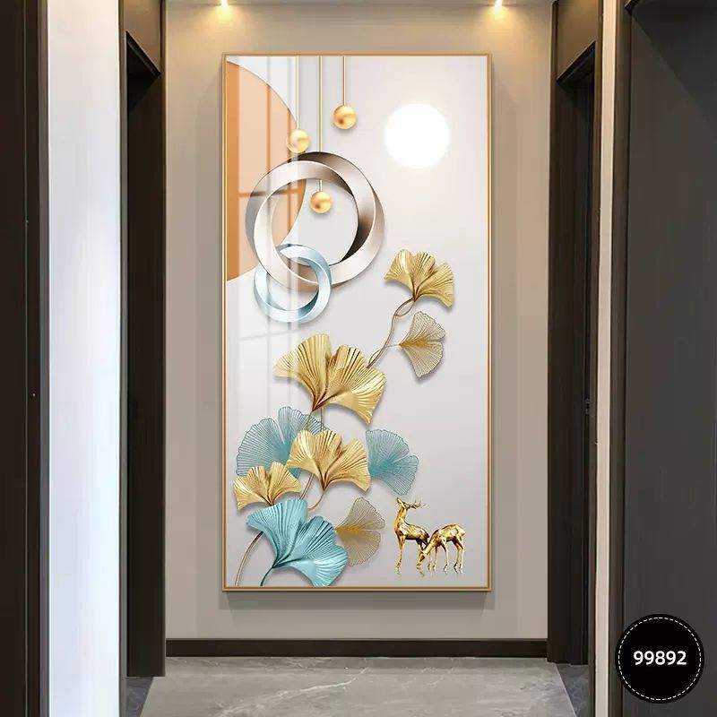 Pintura decorativa de entrada moderna de lujo ligera atmósfera Fu Zi de alta gama mística fondo mural decoración de muros colgantes de pasillo mural image 20