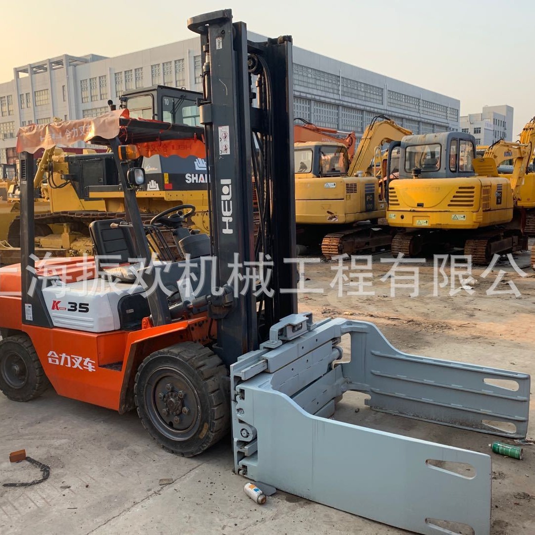 合力K35叉车两节门架升高4米带平抱夹低价出售车况好出口海外