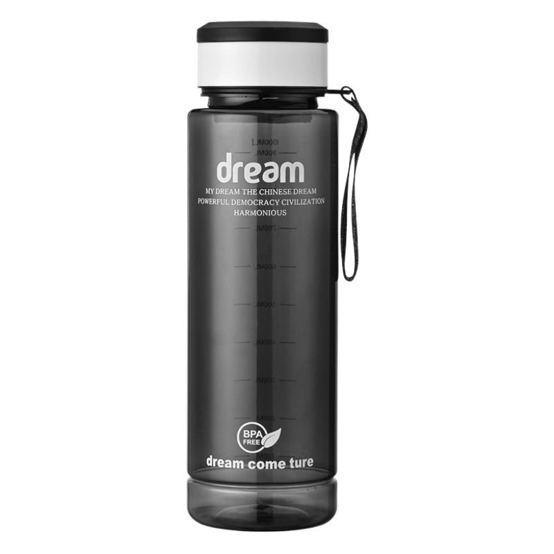 Verano de gran capacidad de plástico transparente taza de separación de té con cuerda portátil taza recta deportes al aire libre taza portátil