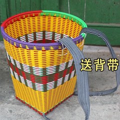 贵州塑料背篓双肩编织捡菌子大买菜农用道具背筐老式摘杨梅花背篓