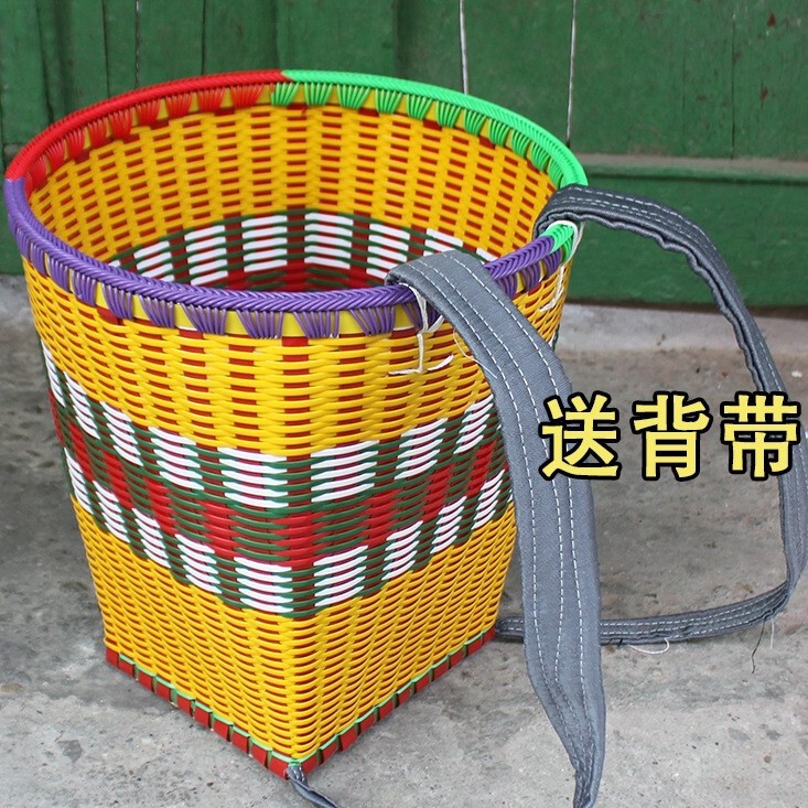 贵州塑料背篓双肩编织捡菌子大买菜农用道具背筐老式摘杨梅花背篓|undefined