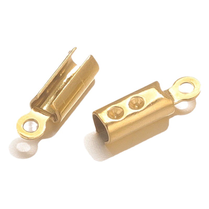 Cadena de cubo de acero inoxidable hebilla de cuerda de cuero hebilla de conexión de cuerda DIY pulsera tobillera accesorios de joyería hechos a mano en stock