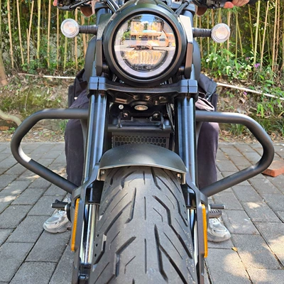 Suitable for Dayang Tcv450 Carbon Steel Guardrail Foldableing Backrest Leather Side Bag Canvas Side Bag Tail Box Bag Modification Accessories (Motorcycle bumper) - matte-black-carbon-steel-bumper