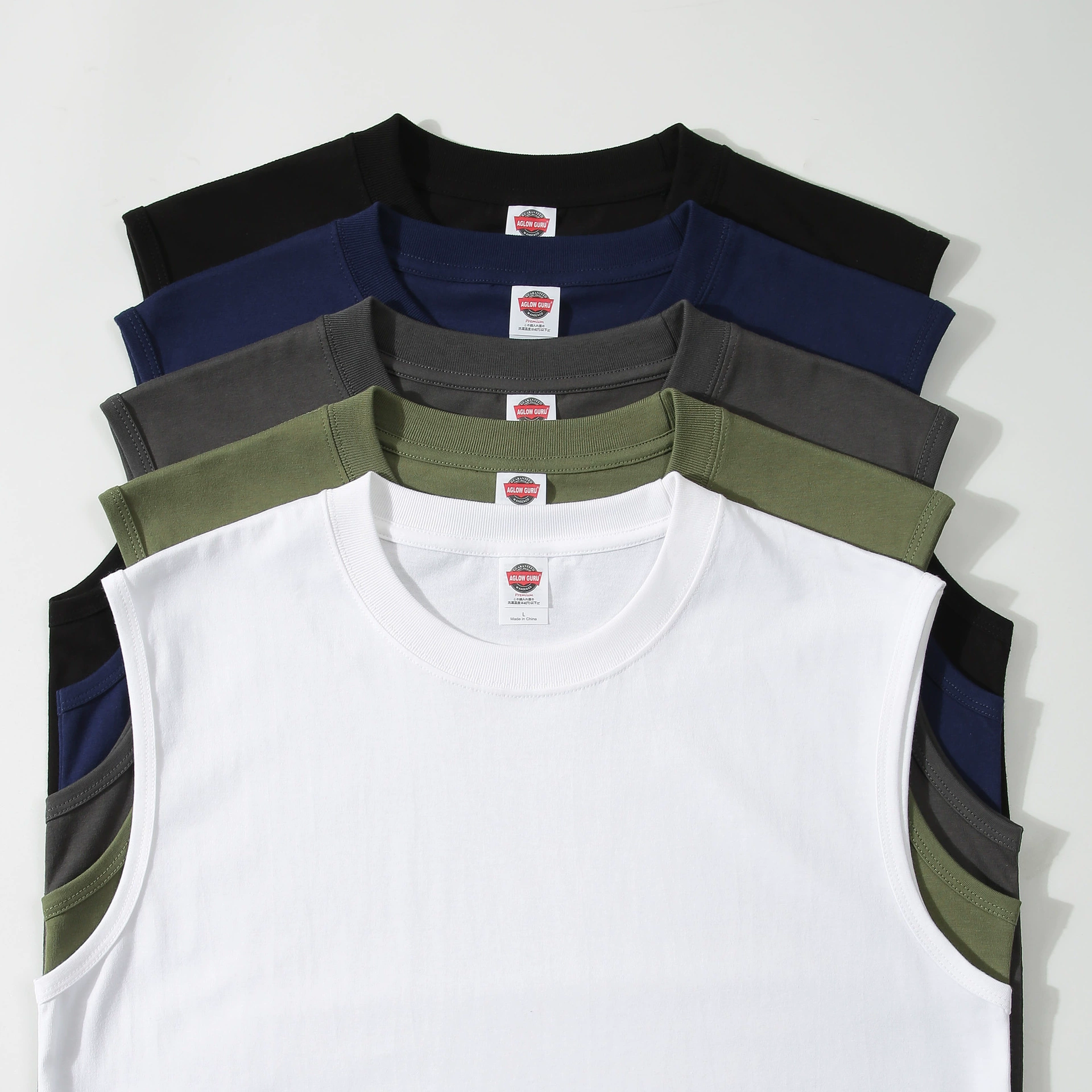 TikTok Explosions 220 г хлопковый жилет с круглым вырезом Мужская Летняя мужская Спортивная Свободная верхняя одежда футболка без рукавов