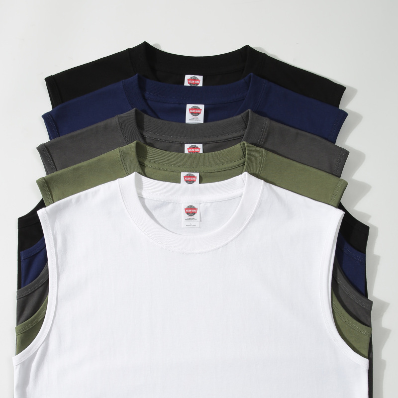 TikTok Explosions 220g Cotton Crewneck Waistcoat Men's Summer Men's Sports Loose Outer Wear Sleeveless T-Shirt TikTok Explosions 220g Cotton Crewneck Waistcoat Men's Summer Men's Sports Loose Outer Wear Sleeveless T-Shirt