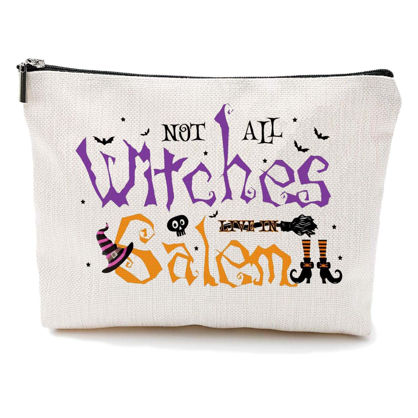 Transfronterizos Amazon Halloween maquillaje letras Halloween brujas maquillaje bolsa bolsa de almacenamiento lino fábrica directa