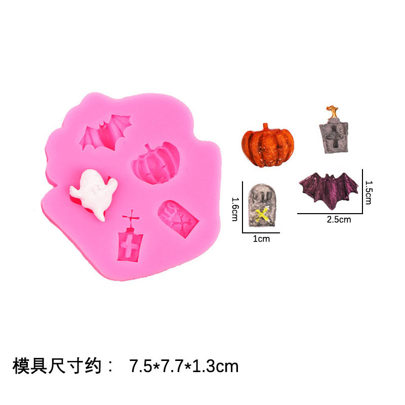 DIY epoxi fondant calabaza bat araña cráneo molde de silicona Halloween hornear pastel de chocolate Decoración