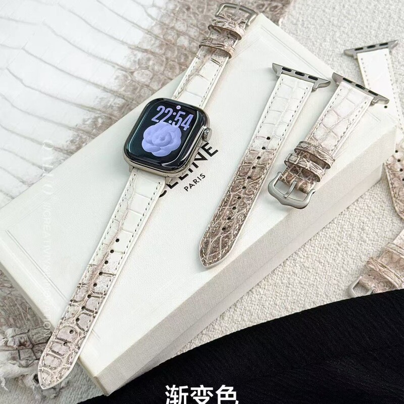 Himalayan Large Bamboo Crocodile Leather Suitable for Applewatch9S10 Strap Iwatch8 Apple Watch Se7