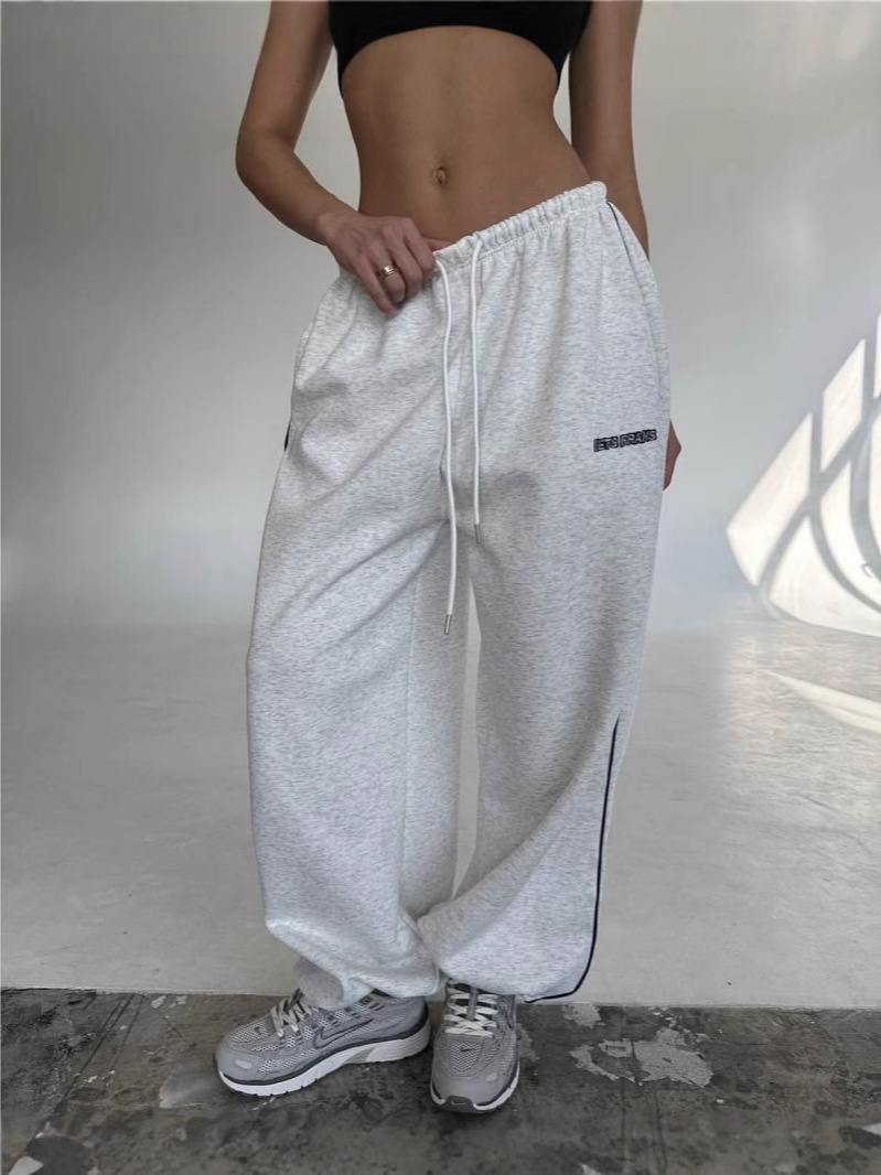 2025 primavera y verano Amazon Mujeres transfronterizas europeas y americanas Pantalones casuales sueltos callejeros americanos Pantalones deportivos de moda Mujeres