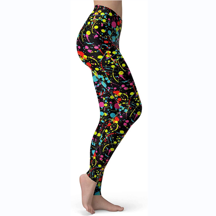 Abbigliamento da donna multicolore stampato slim fit fianchi sollevamento snellente grandi dimensioni corsa yoga fitness leggings_voghion.com
