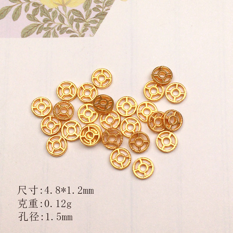 S925 Silver Inlaid Necklace Spacer Beads DIY Handmade Accessories Spacer Beads Semi-Finished Products Wholesale by the Gram