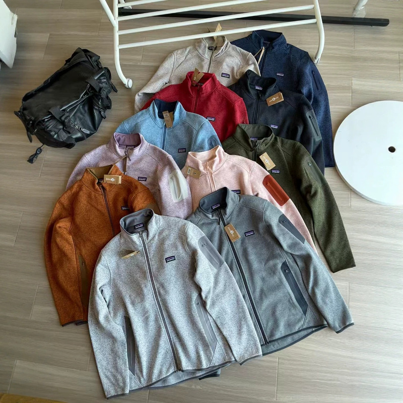 Cross-border pata fleece jacket for men and women, outdoor knitted stand-up collar jacket, composite fabric seamless laminated cardigan Cross-border pata fleece jacket for men and women, outdoor knitted stand-up collar jacket, composite fabric seamless laminated cardigan