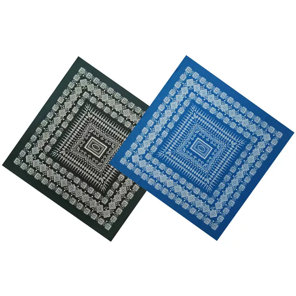Pure cotton spot 55*55cm navy blue sapphire blue geometric printed square street dance sports riding outdoor scarf turban