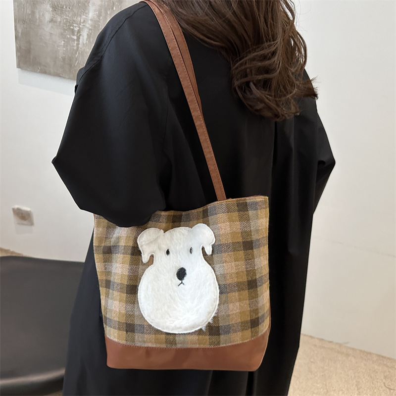 Otoño e invierno bolsas de mochila a cuadros para mujeres 2024 nueva moda coreana bolsas de gran capacidad casuales