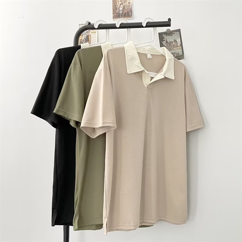 Camisa polo de manga corta con solapa Camiseta de verano de marca de moda para hombres Versión coreana de la tendencia delgada 2024 nueva camiseta de todo fósforo