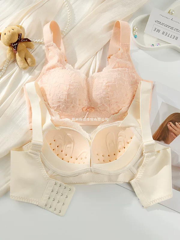 Thin breathable supporting underwear, lace wireless bra, summer bra top