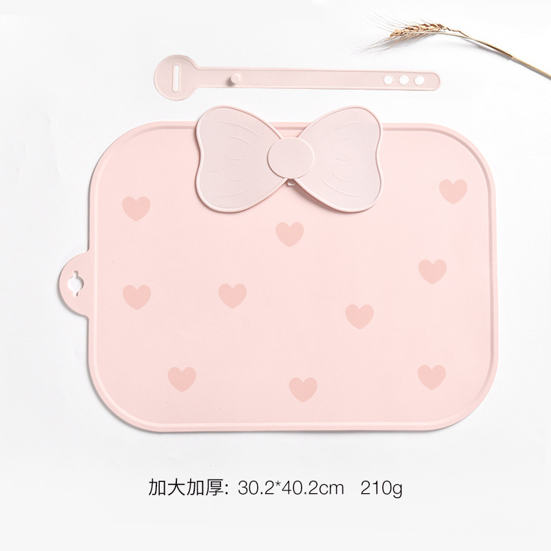 러브 라이트 핑크 플레이스매트 + 라이트 핑크 리본 + 라이트 핑크 스트랩