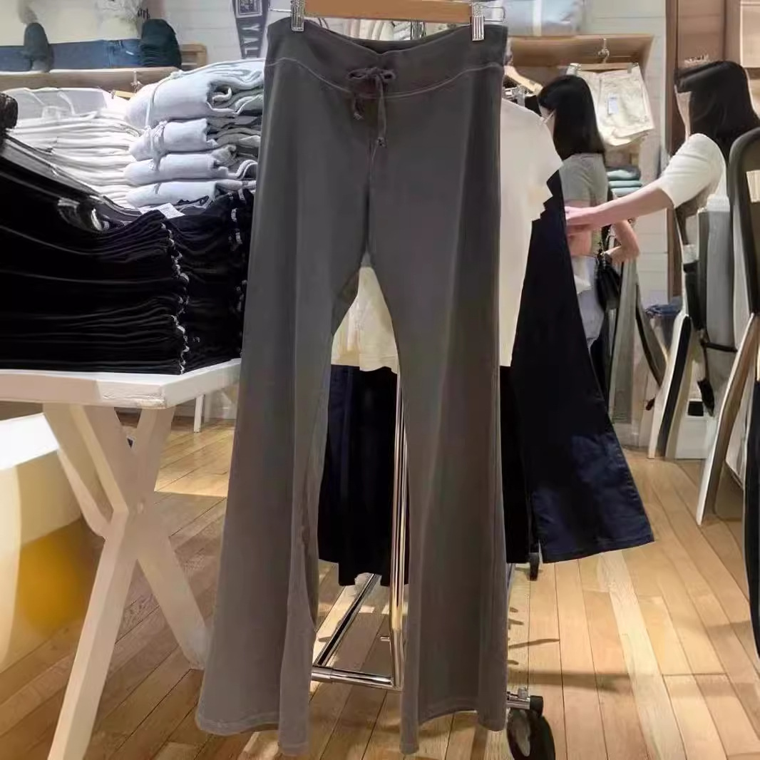 bm Yu Shuxin's Same Style bm Pants Charcoal Gray Yoga Pants Straight Pants Wide Leg Pants Bell Bottoms