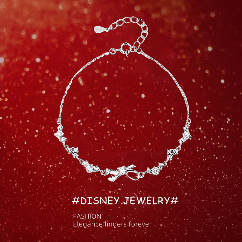 Disney Bowknot Bracelet for Women, Light Luxury, Niche, Exquisite, High-End Style, Gift for Girlfriend, Birthday Present, New Year Disney Bowknot Bracelet for Women, Light Luxury, Niche, Exquisite, High-End Style, Gift for Girlfriend, Birthday Present, New Year