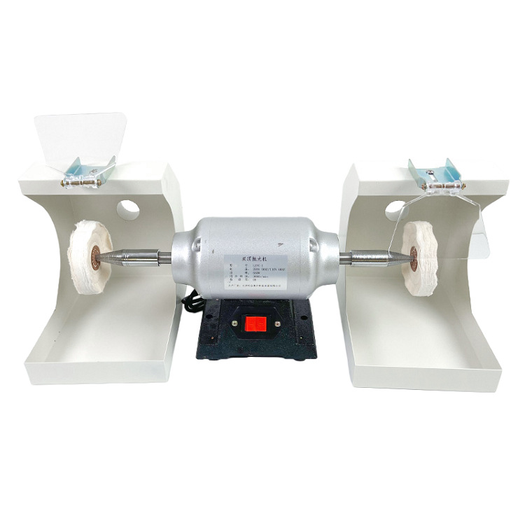 Técnico dental máquina de pulido de doble tapa con rueda de tela máquina de pulido dentadura pulido máquina de pulido de doble cabeza máquina de pulido de soporte de goma