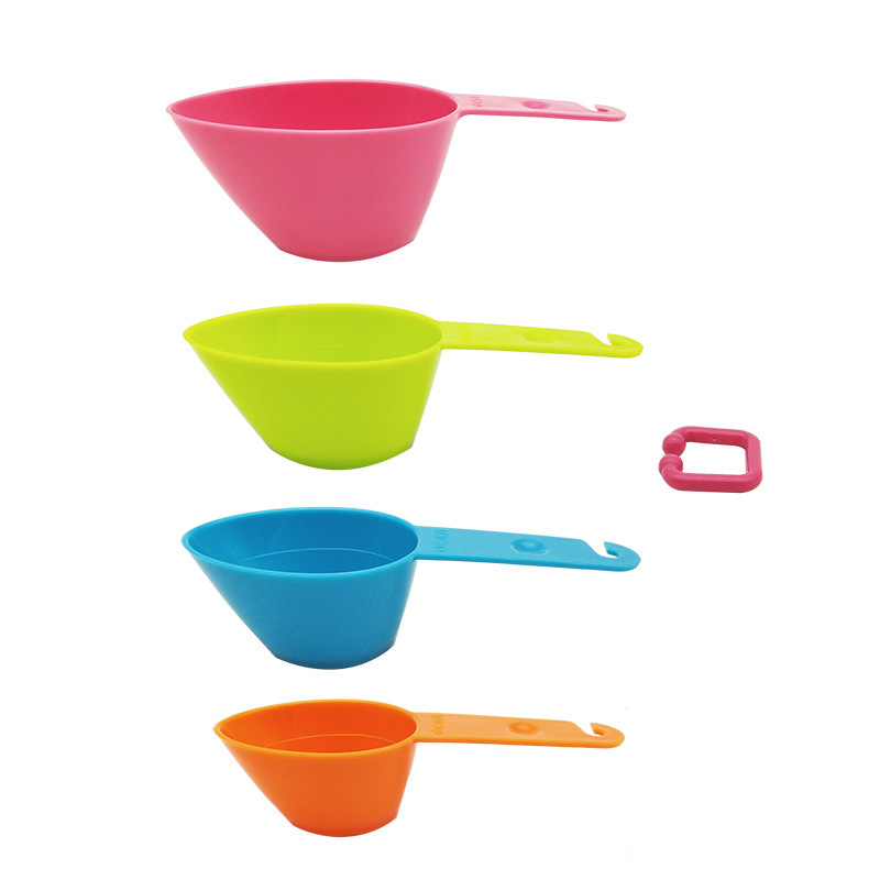 亚马逊彩虹量勺9件套 带刻度计量PP塑料量勺量杯厨房焙用具量匙