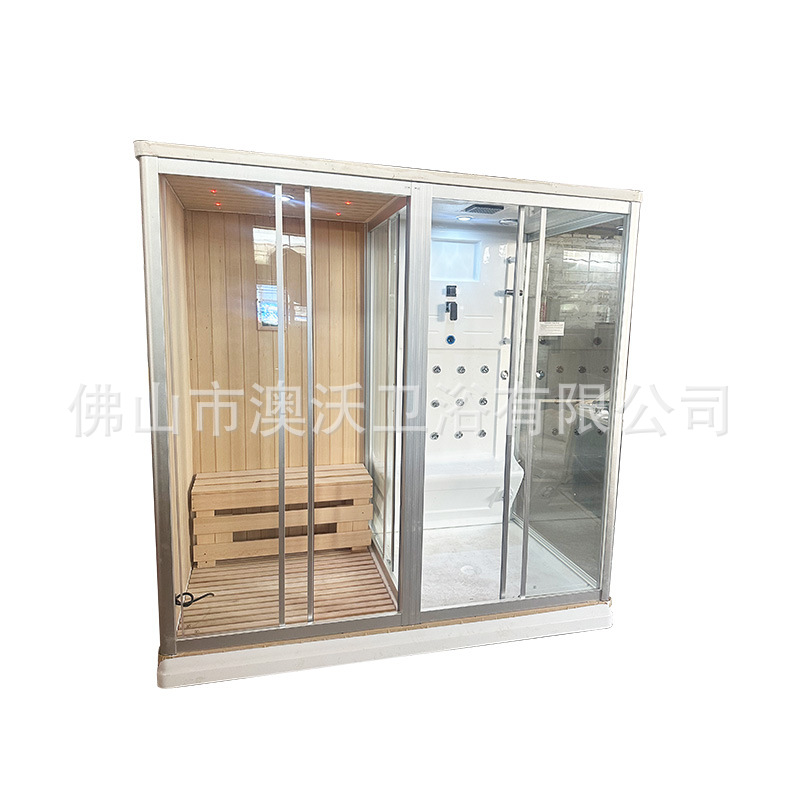 Abeto de hierro infrarrojo lejano onda de luz sala de ducha de hierro abeto Club sala de sauna en casa sala de vapor de sudor separación húmeda y seca integrada